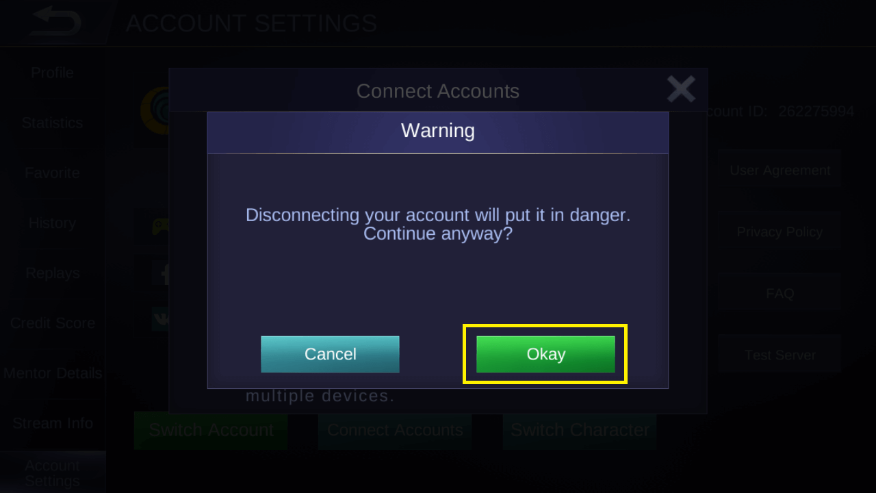 cara menghapus akun mobile legend profile level max cewek cantik bendera jepang connect dan dissconnect akun facebook okay