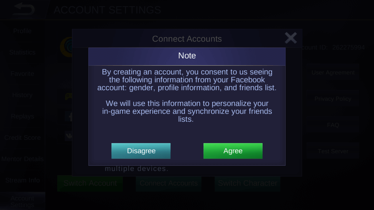 cara menghapus akun mobile legend profile level max cewek cantik bendera jepang connect dan dissconnect akun facebook note agree