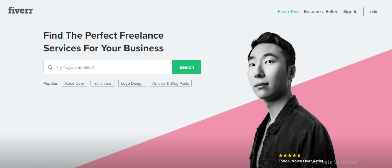 web penghasil uang, marketplace jasa fiverr