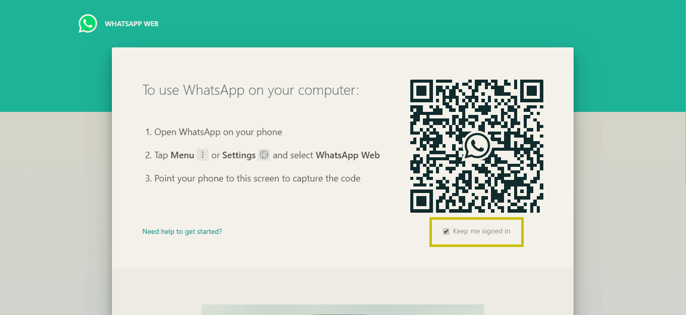 tampilan depan whatsapp web