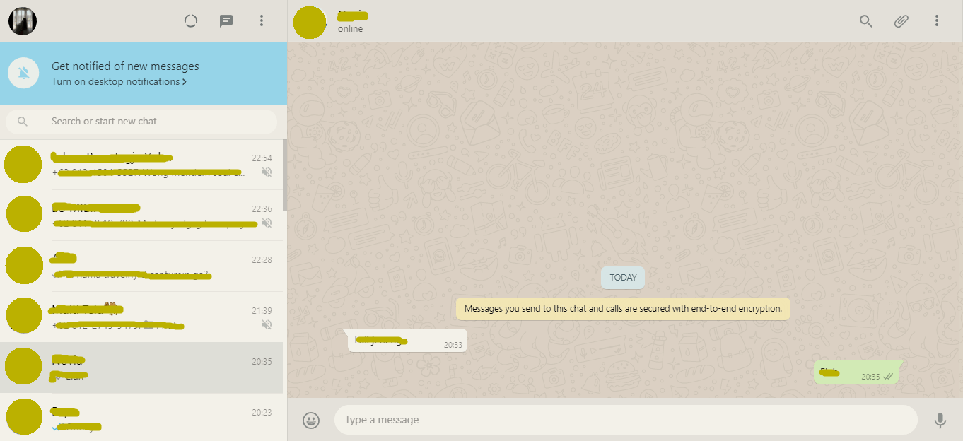 room chat whatsapp web