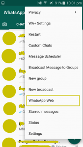 tampilan aplikasi whatsapp plus menu