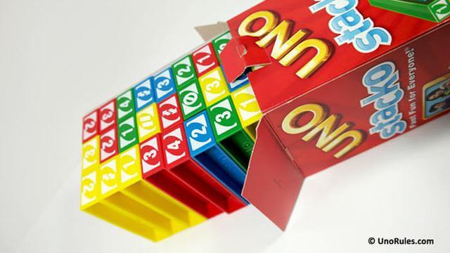 cara main uno stacko plastik tanpa dadu, uno dengan dus atau box, balok uno keluar dari boxnya
