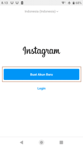tampilan awal instagram, cara menggunakan instagram terbaru untuk pemula, daftar atau login akun