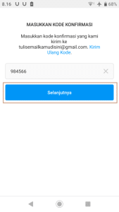 memasukkan kode verifikasi saat daftar akun instagram, cara menggunakan instagram versi baru bagi pemula