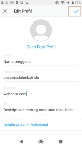 edit profil di instagram, cara menggunakan instagram versi baru untuk pemula