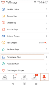 cara mengubah atau mengganti username shopee, akun saya, pengaturan akun