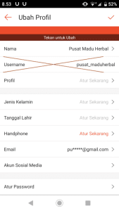 cara mengubah atau mengganti username shopee, pengaturan profil akun shopee