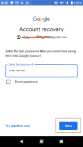 cara ganti password gmail yang lupa, memasukkan sandi terakhir yang diingat