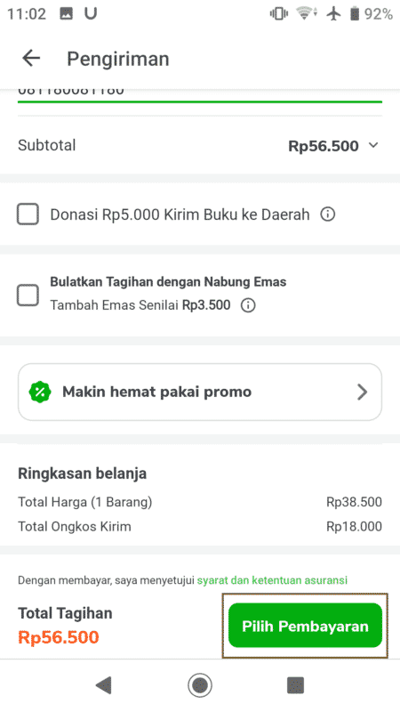 cara dropship di tokopedia, melakukan pembayaran barang atau produk di tokped