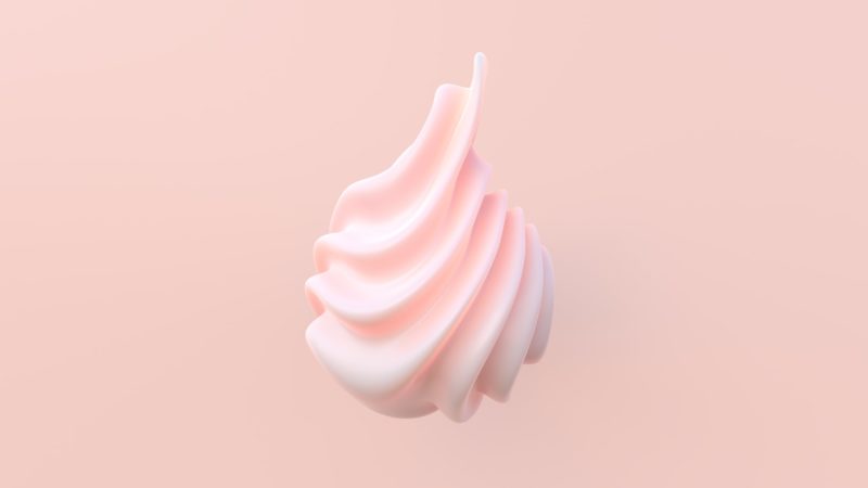 foto keren untuk profil whatsapp instagram telegram tiktok facebook line 3D abstrak berbentuk whipped cream warna pink/ merah muda latar belakang pastel pink polos