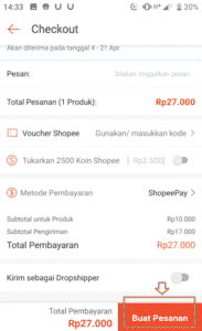 cara belanja di shopee buat pesanan