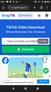 cara mengunduh video tiktok tanpa watermark di situs snaptik